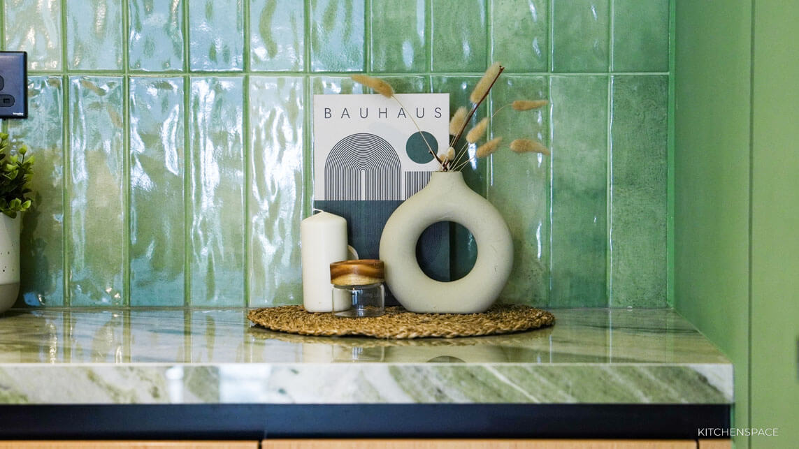 Mid-Century Modern Green Kitchen 